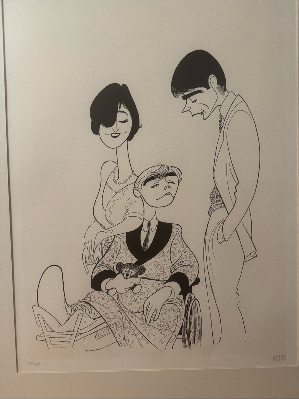 Black and White Family Illustration Wall Art Print